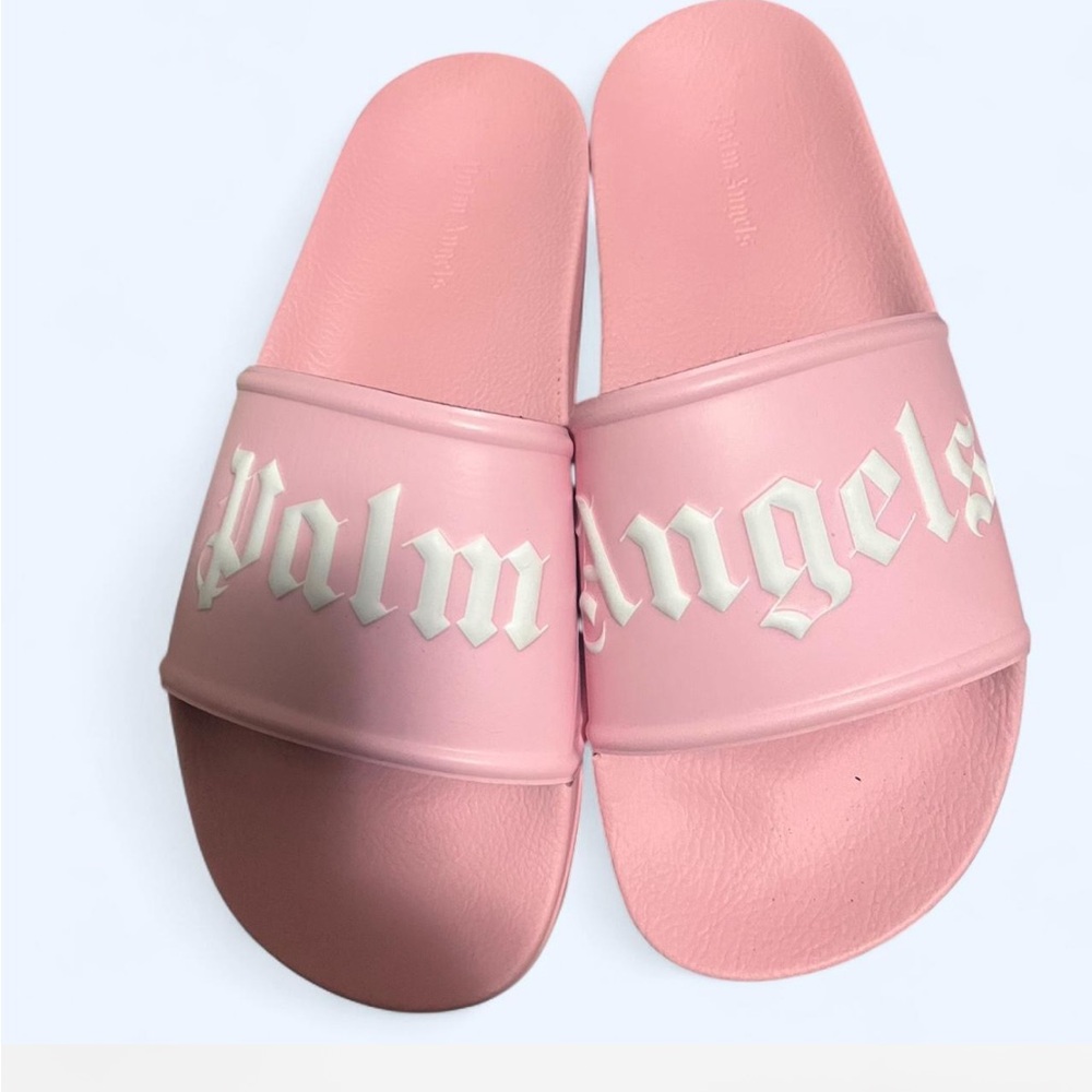 Palm Angels Light Pink Logo Slides